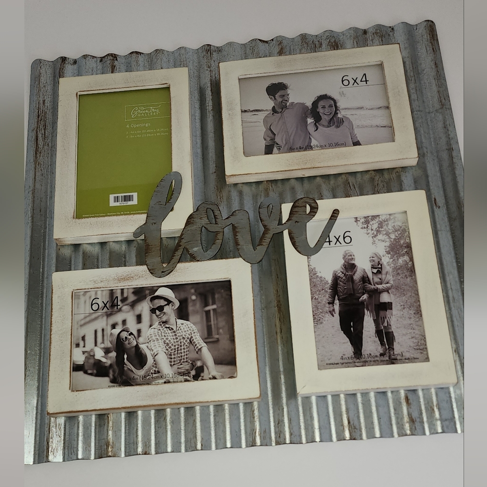 Farmhouse "Love" 3D Picture Frame on Corrugtated Metal